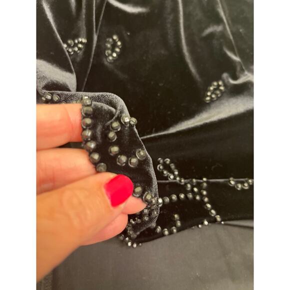 Vintage J.R. Nites by Caliendo velvet high low beaded formal skirt, size 8 - Picture 12 of 13